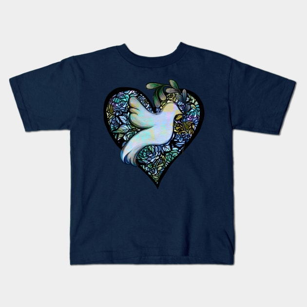 Pretty Peace Dove Kids T-Shirt by bubbsnugg